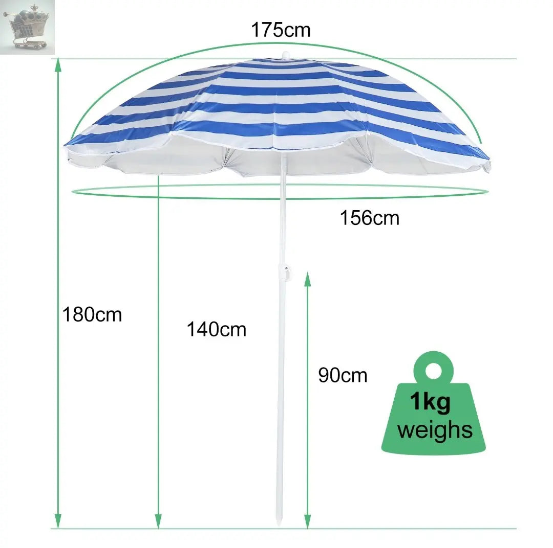 Large Garden Beach Patio Tilt Umbrella Parasol Sun Shade UPF UV Protection Tilting Royalcart