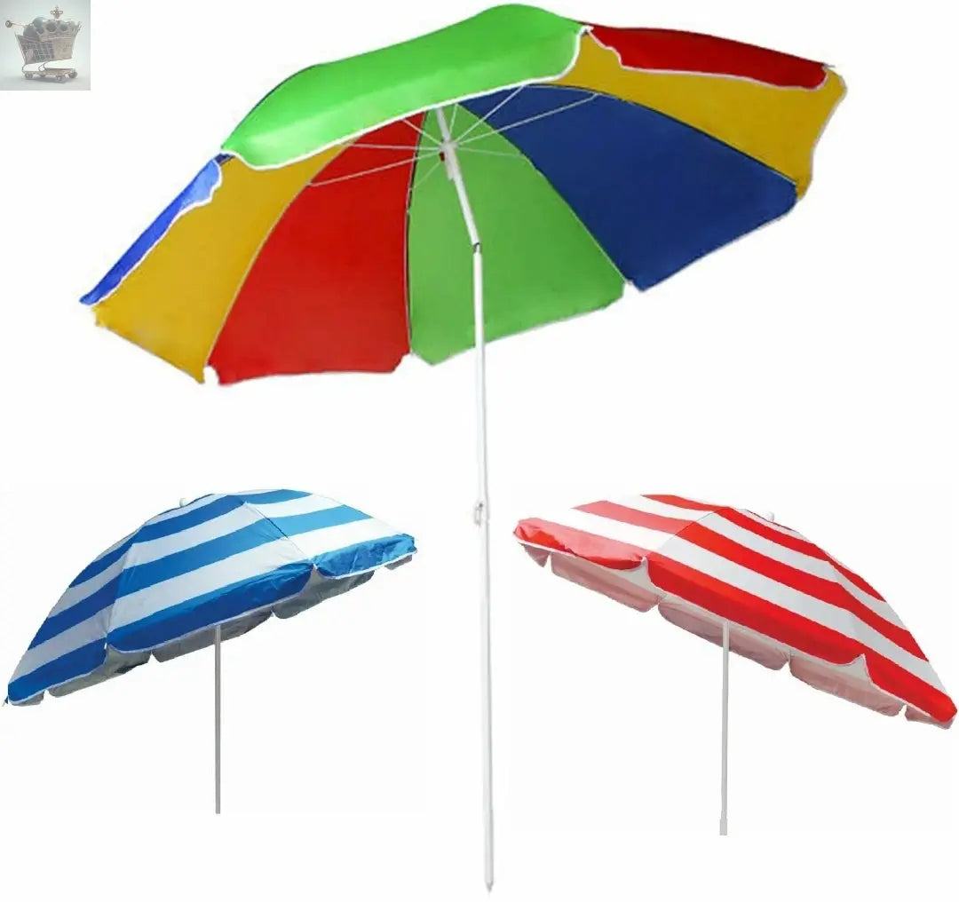 Large Garden Beach Patio Tilt Umbrella Parasol Sun Shade UPF UV Protection Tilting Royalcart