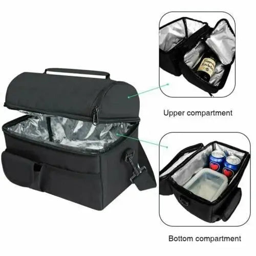 Large Insulated Lunch Bag Adult Kids Men Thermal Cool Hot Food Storage Tote Box Royalcart