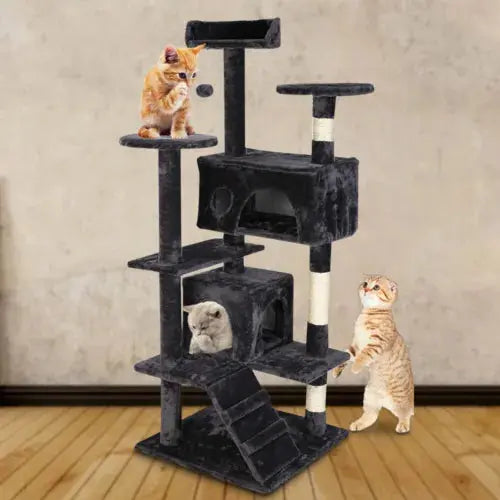 Large Multilevel Cat Tree Tower Cat Scratching Post Climbing Activity Centre New Royalcart