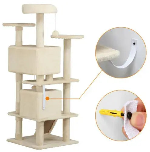 Large Multilevel Cat Tree Tower Cat Scratching Post Climbing Activity Centre New Royalcart