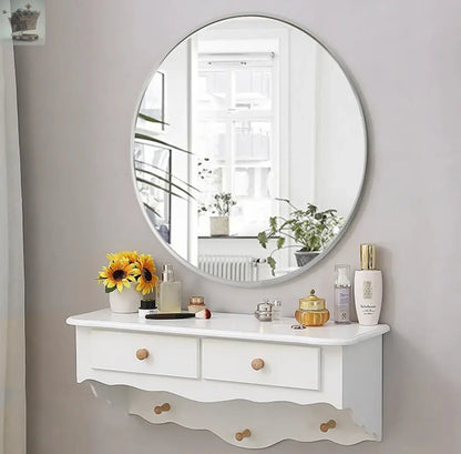 Large Round Wall Mounted Mirror Bathroom Bedroom Makeup Dressing Mirror Circle Royalcart