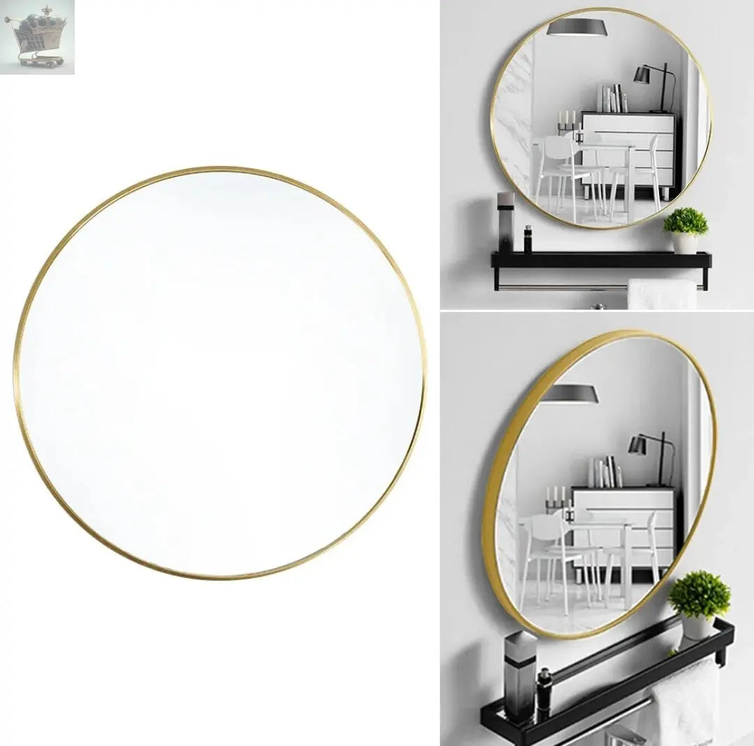 Large Round Wall Mounted Mirror Bathroom Bedroom Makeup Dressing Mirror Circle Royalcart