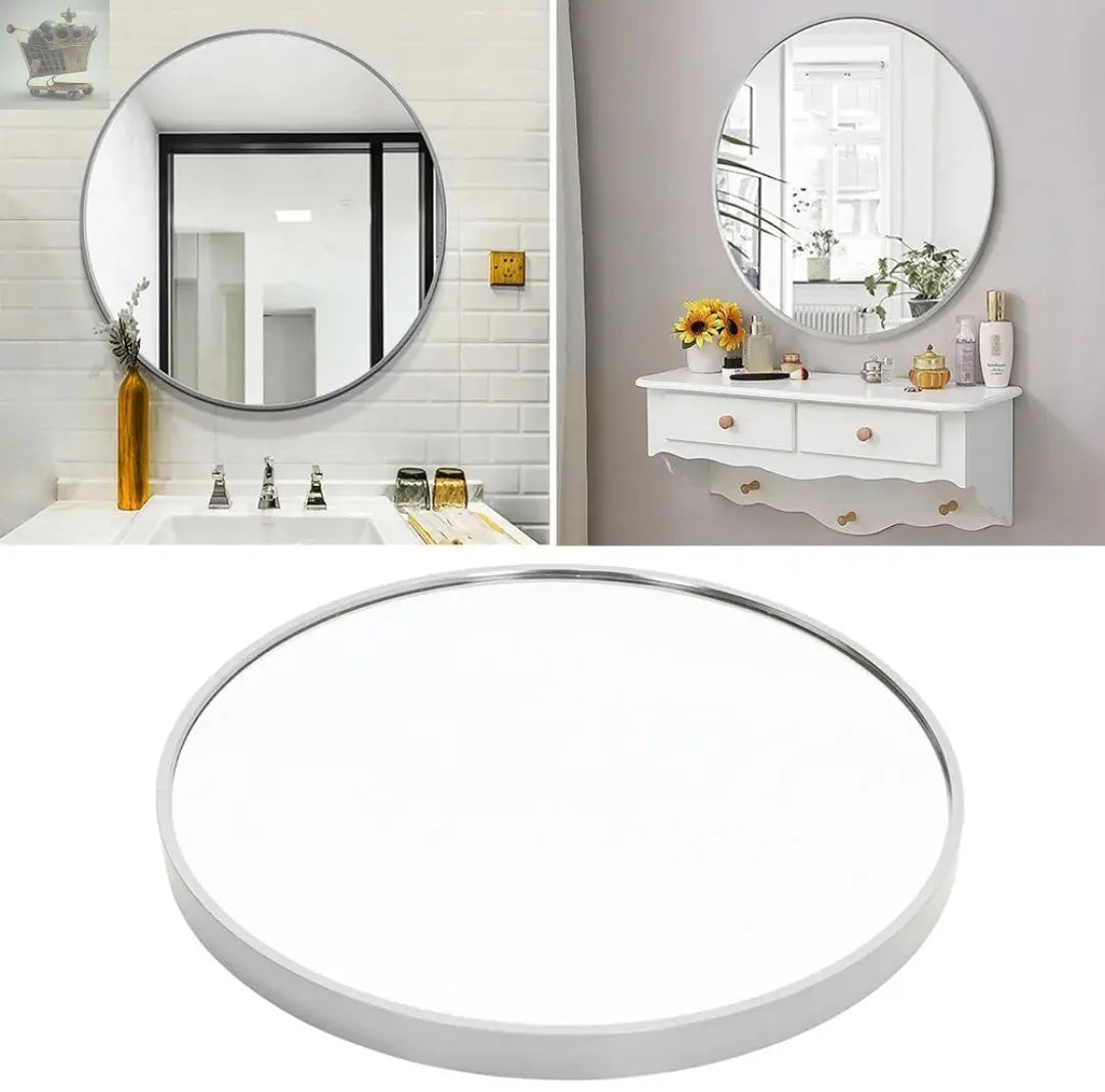 Large Round Wall Mounted Mirror Bathroom Bedroom Makeup Dressing Mirror Circle Royalcart