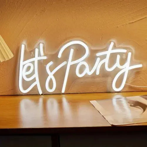 Let's Party LED Neon Sign, 5V USB Powered Neon Light With Switch For Bedroom Royalcart