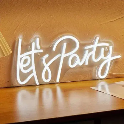 Let's Party LED Neon Sign, 5V USB Powered Neon Light With Switch For Bedroom Royalcart