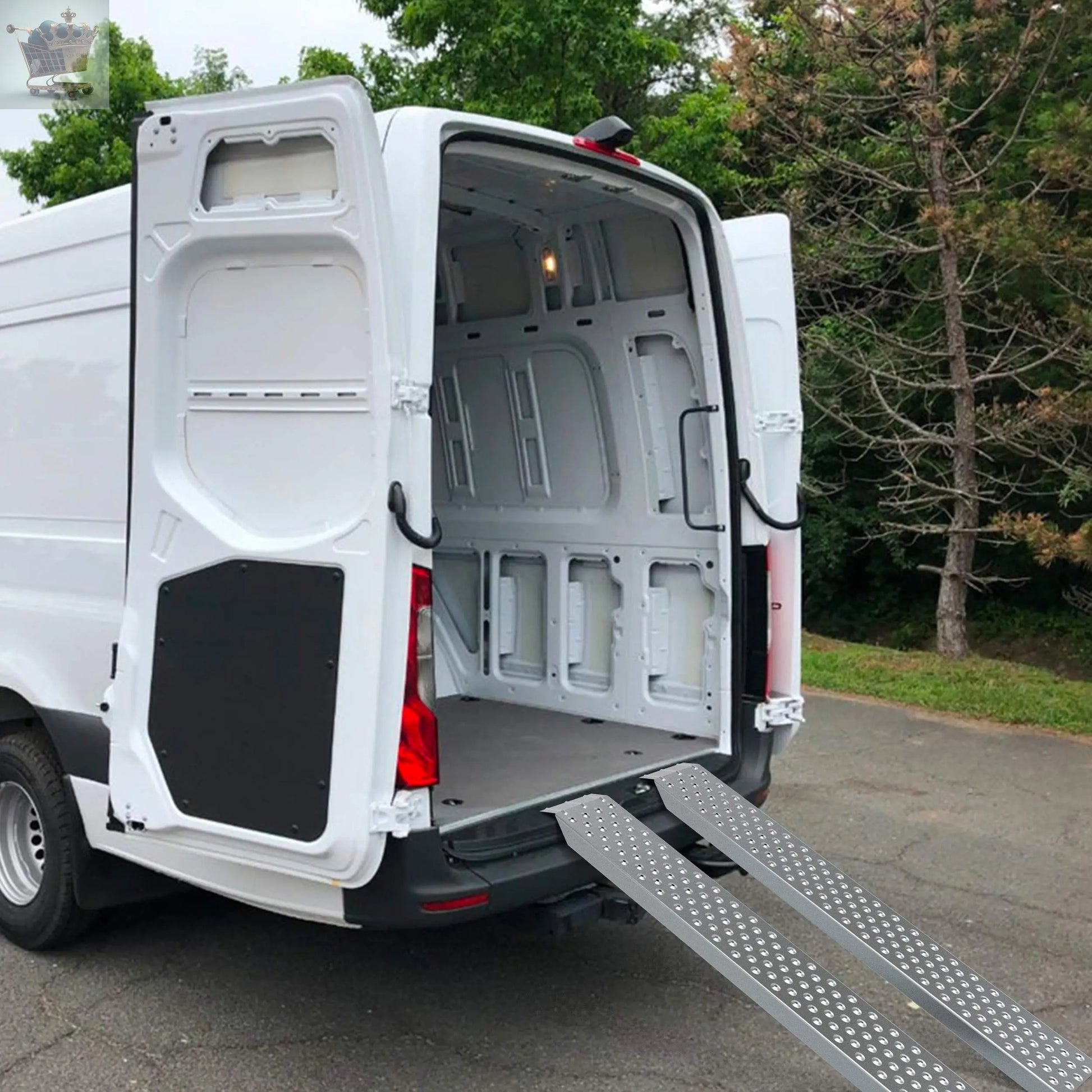 Loading Ramps, 2 Steel Ramps Heavy Duty for Van, Lawnmower, ATV, Quad Motorcycle, 400 kg Royalcart