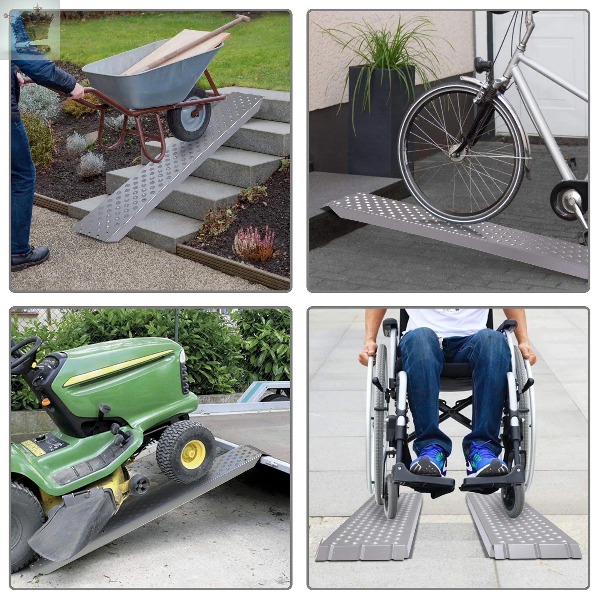 Loading Ramps, 2 Steel Ramps Heavy Duty for Van, Lawnmower, ATV, Quad Motorcycle, 400 kg Royalcart
