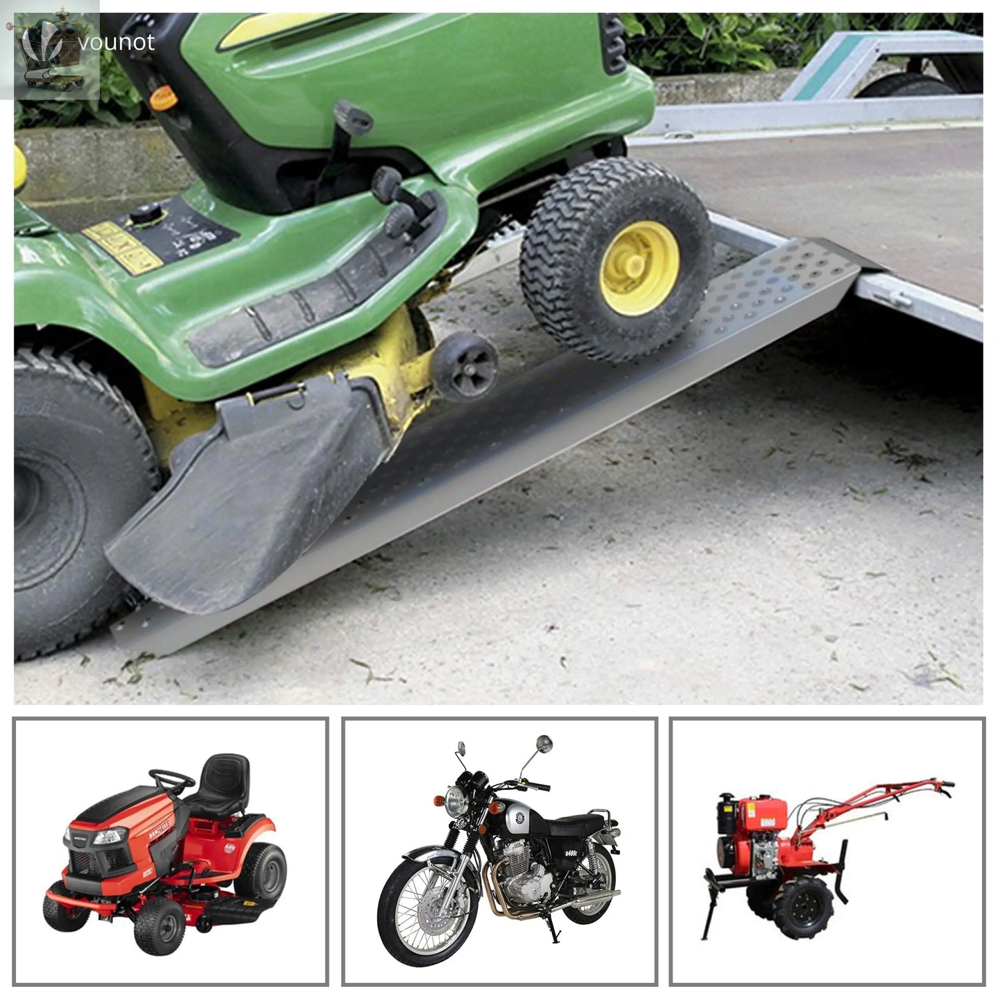 Loading Ramps, 2 Steel Ramps Heavy Duty for Van, Lawnmower, ATV, Quad Motorcycle, 400 kg Royalcart