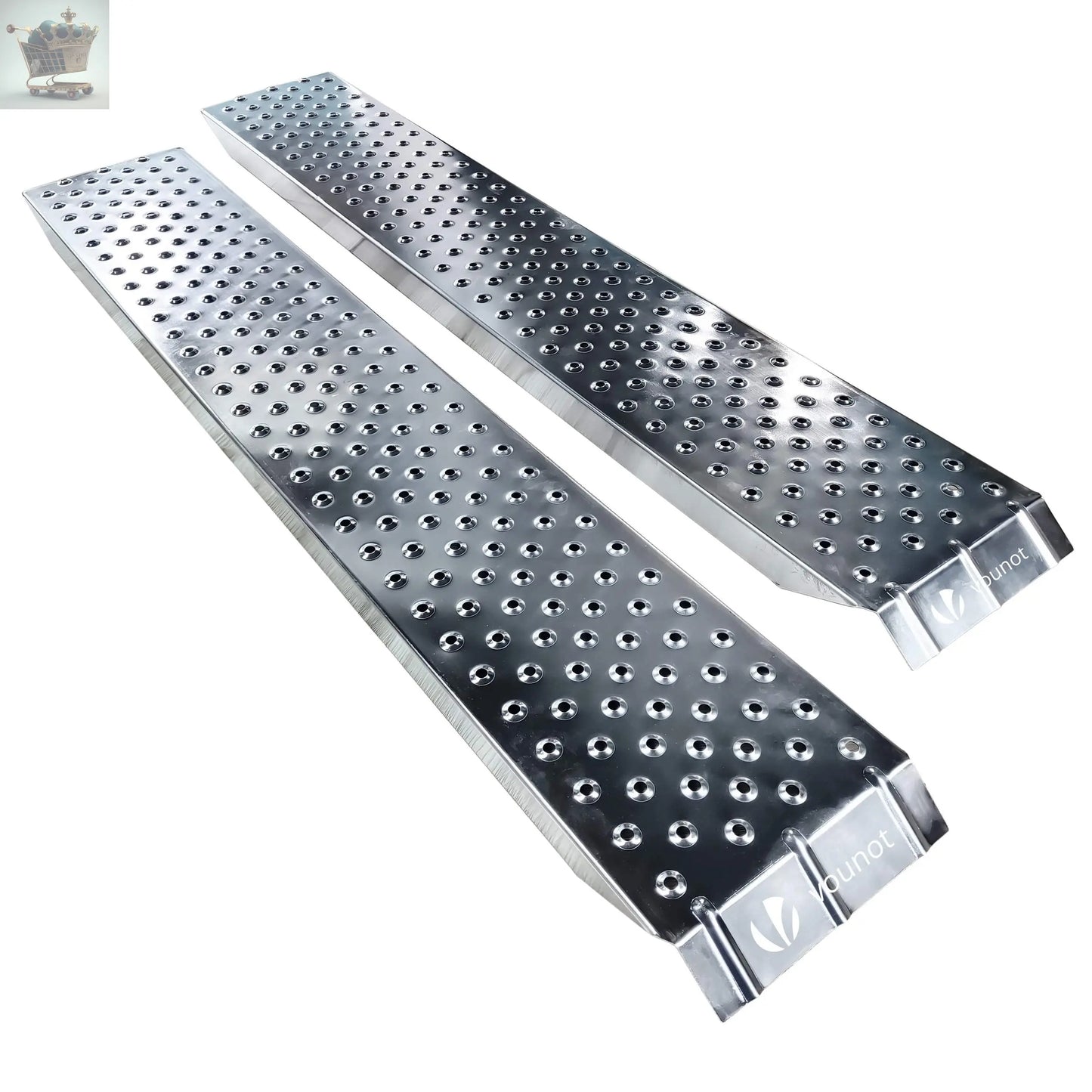 Loading Ramps, 2 Steel Ramps Heavy Duty for Van, Lawnmower, ATV, Quad Motorcycle, 400 kg Royalcart