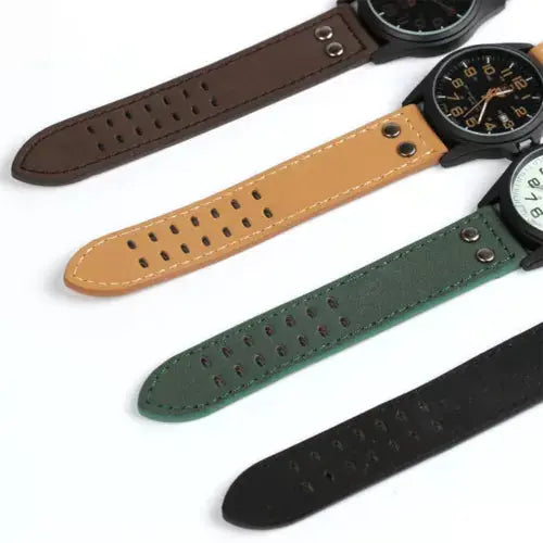 Men’s Military Leather Date Quartz Analog Army Casual Dress Wrist Watches UK - Royalcart