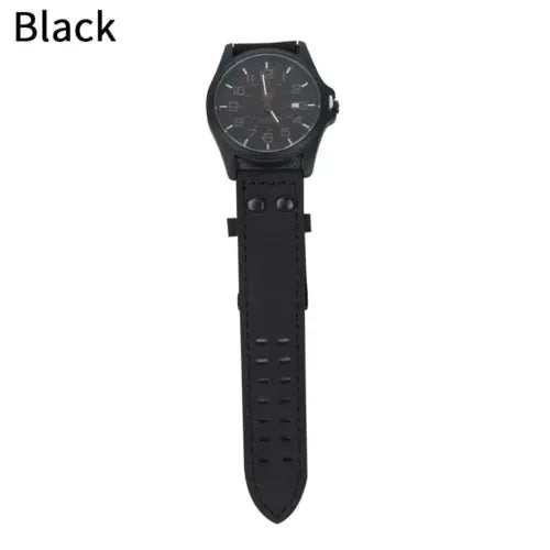 Men’s Military Leather Date Quartz Analog Army Casual Dress Wrist Watches UK - Royalcart