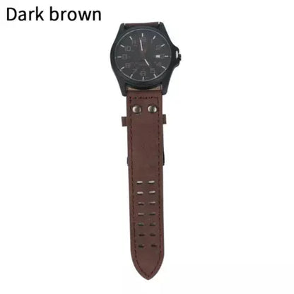 Men’s Military Leather Date Quartz Analog Army Casual Dress Wrist Watches UK - Royalcart