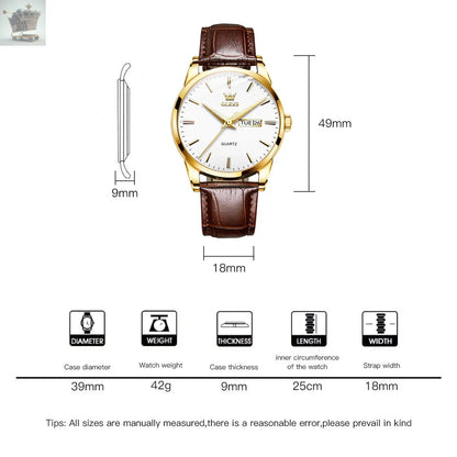 Mens Leather Wrist Watch Royalcart