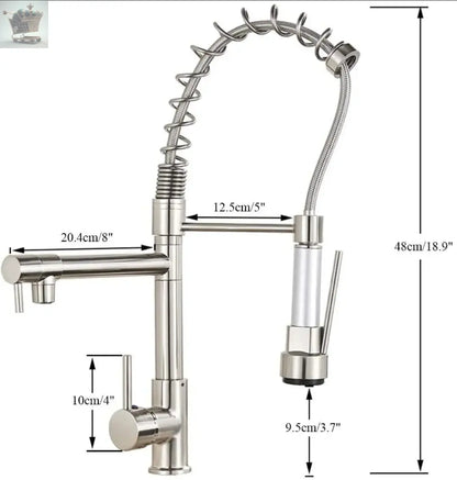 Modern LED Mono Kitchen Sink Mixer Taps Pull Out Twin Dual Spout Spray Single Lever Royalcart