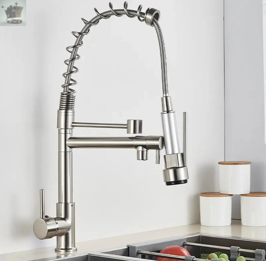 Modern LED Mono Kitchen Sink Mixer Taps Pull Out Twin Dual Spout Spray Single Lever Royalcart