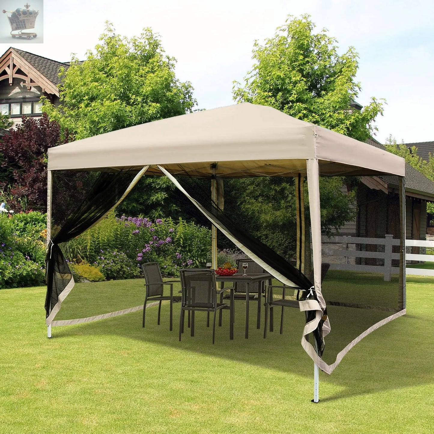 3 x 3m Gazebo Canopy Pop Up Tent Outdoor Garden Party Wedding Shade w/ Netting - Royalcart