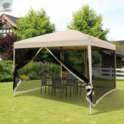 3 x 3m Gazebo Canopy Pop Up Tent Outdoor Garden Party Wedding Shade w/ Netting - Royalcart