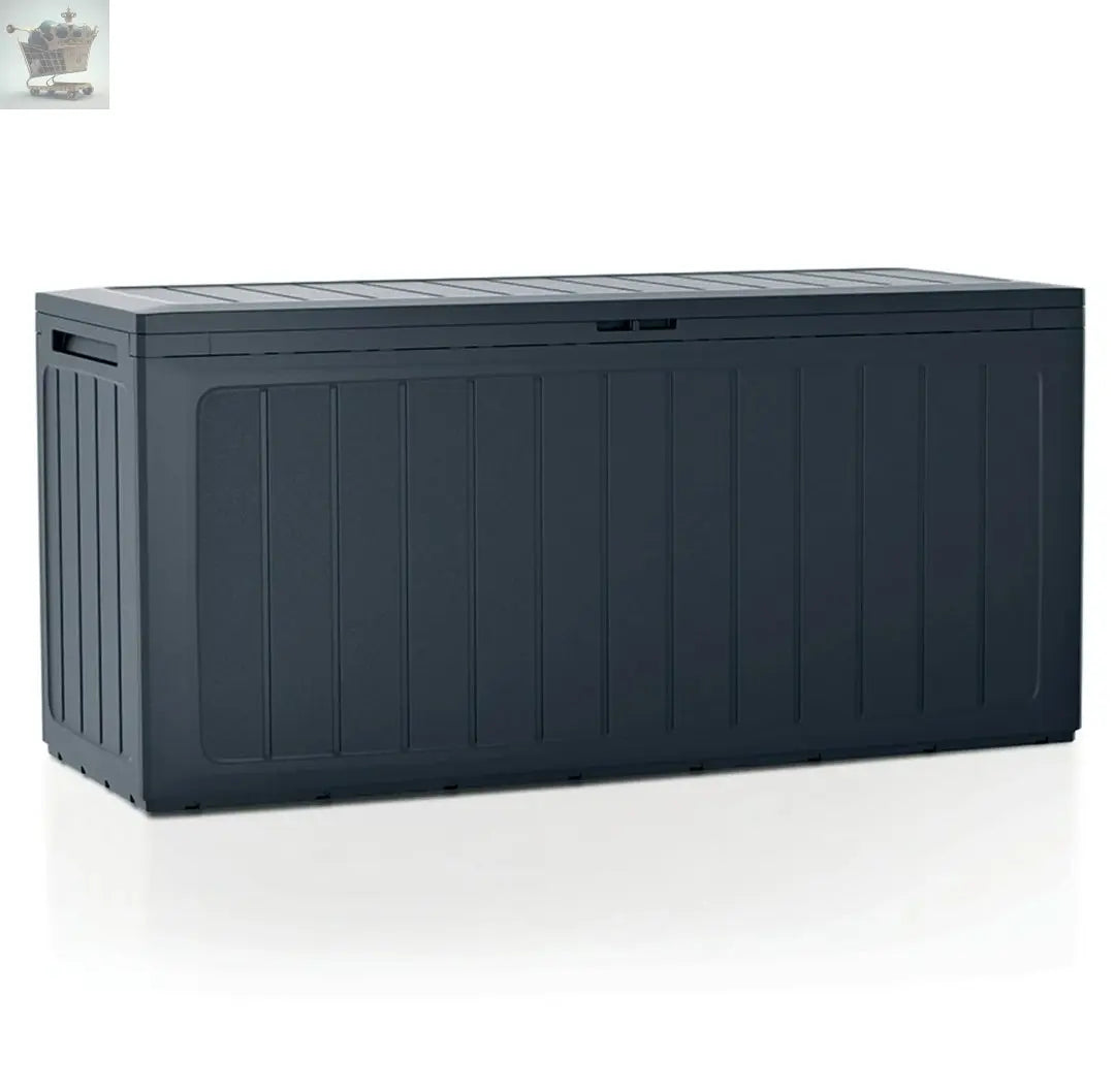 OUTDOOR STORAGE BOX LARGE 320L PATIO GARDEN DECK PLASTIC CONTAINER + LID Royalcart