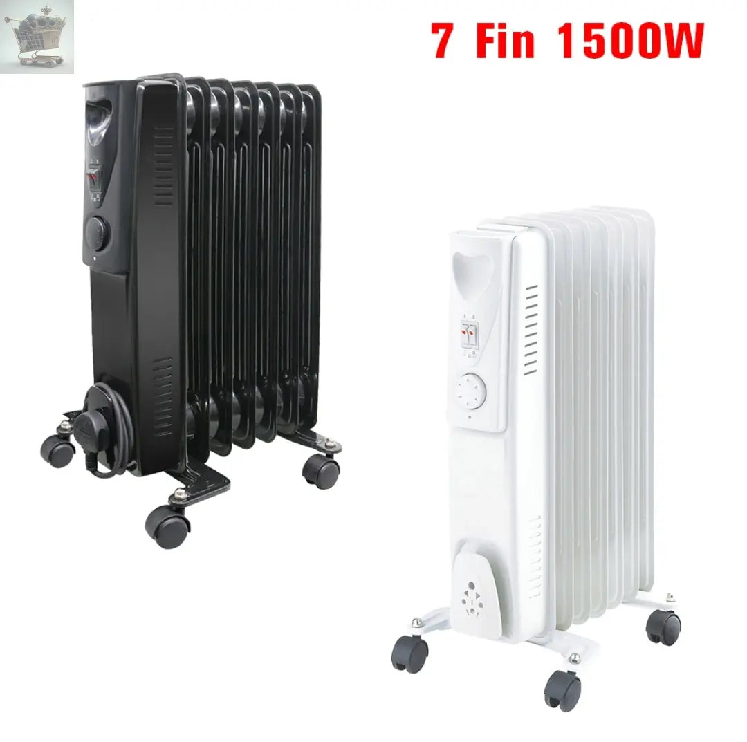 Oil Filled Radiator Portable Electric Heater Thermostat 6 7 9 11 Fin White Black Royalcart