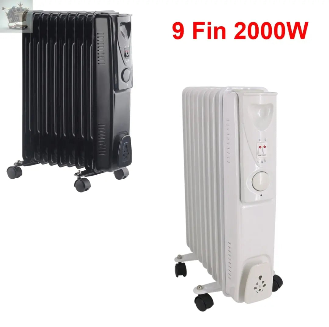 Oil Filled Radiator Portable Electric Heater Thermostat 6 7 9 11 Fin White Black Royalcart