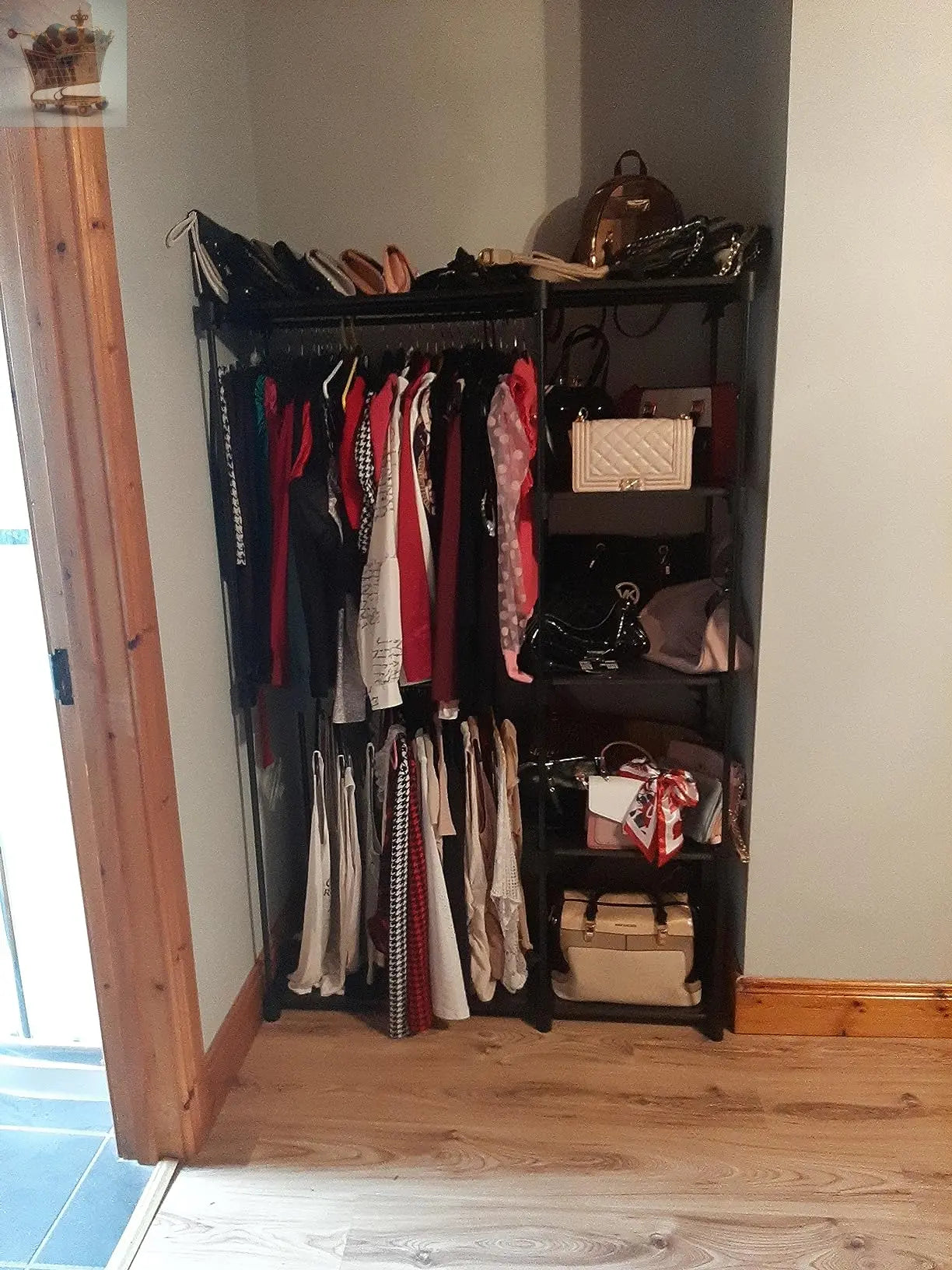 Open Wardrobe, Freestanding Wardrobe Vertical Shelf, Coat Rack with Clothes Racks, Dressing Room 43 x 112 x 165 cm - Royalcart