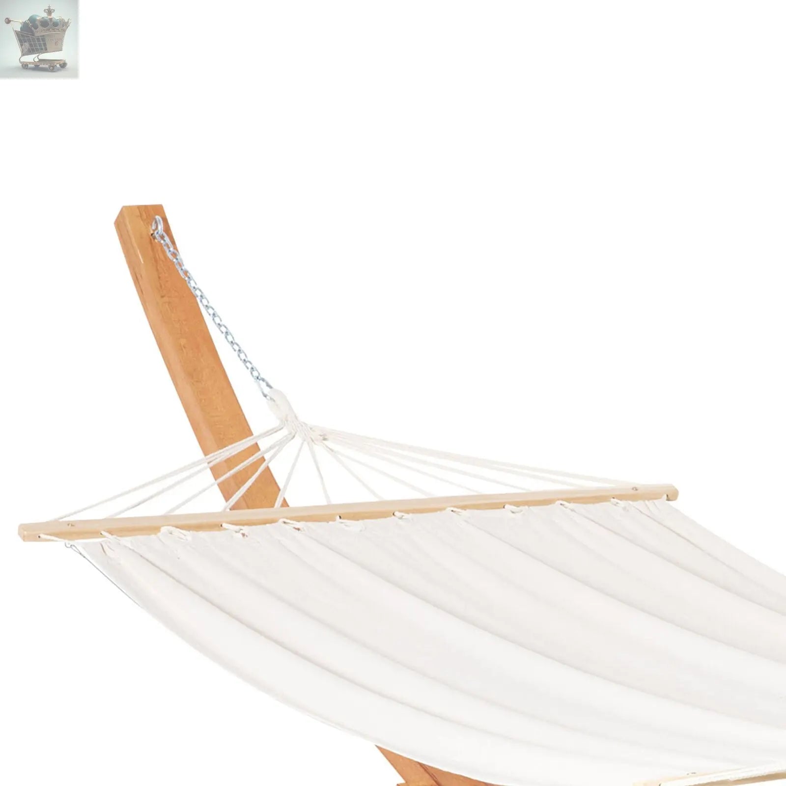 Outdoor Garden Hammock with Wooden Stand Swing Hanging Bed for Patio White Royalcart