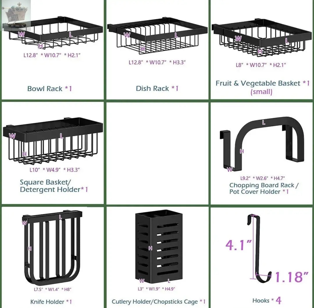 Over The Sink Dish Drying Rack Utensil Holder Drain Kitchen Drainer Storage Royalcart