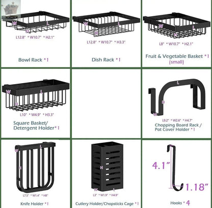 Over The Sink Dish Drying Rack Utensil Holder Drain Kitchen Drainer Storage Royalcart