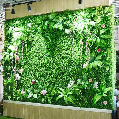 Plant Artificial Mat Greenery Wall Hedge Fence Foliage Panel Home wedding pannel Royalcart