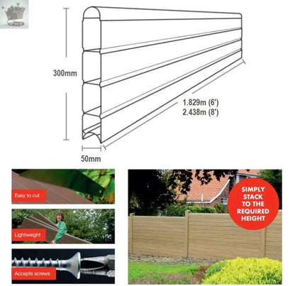 Plastic Fence Panels Composite Fencing Eco Replacement uPVC Garden Boards Posts Royalcart