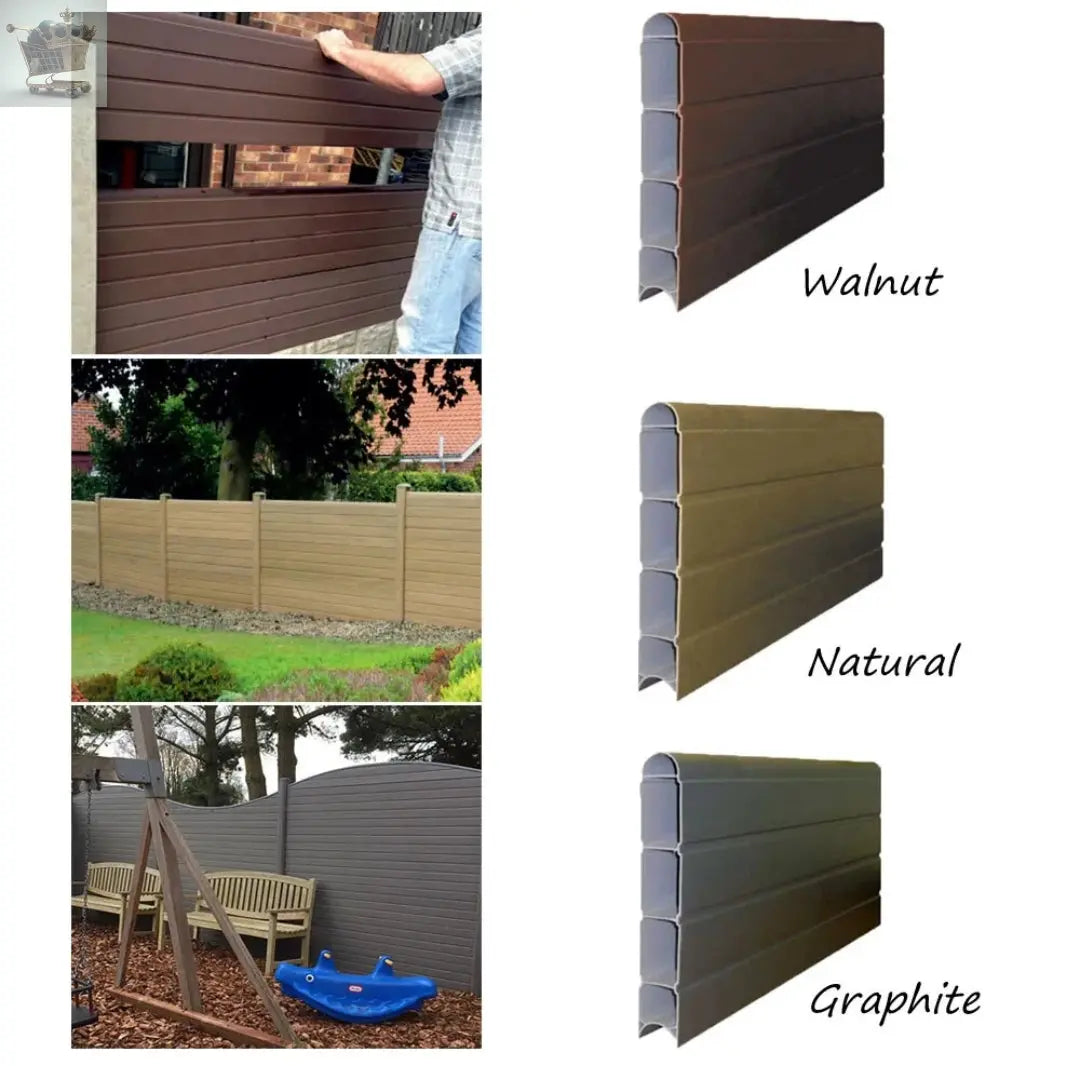 Plastic Fence Panels Composite Fencing Eco Replacement uPVC Garden Boards Posts Royalcart