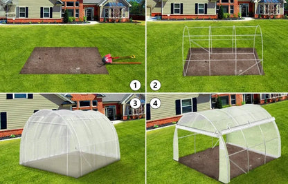 Polytunnel Greenhouse Grow House with Roll-up Side Walls, 3x2x2m Royalcart