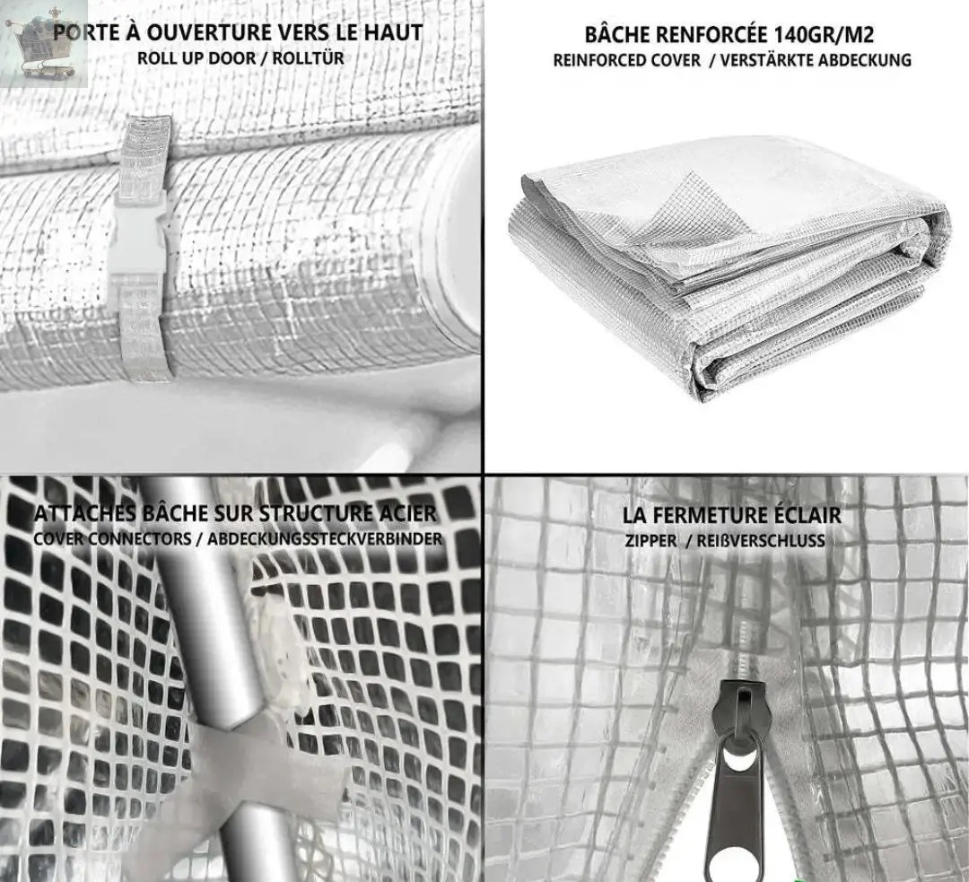 Polytunnel Greenhouse Grow House with Roll-up Side Walls, 3x2x2m Royalcart