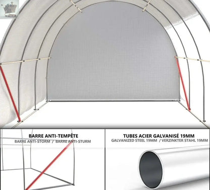 Polytunnel Greenhouse Grow House with Roll-up Side Walls, 3x2x2m Royalcart