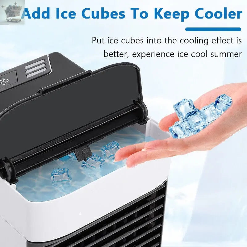 Portable Air Conditioner Mini Cooler Cooling Fan Humidifier Evaporative Cool LED Royalcart