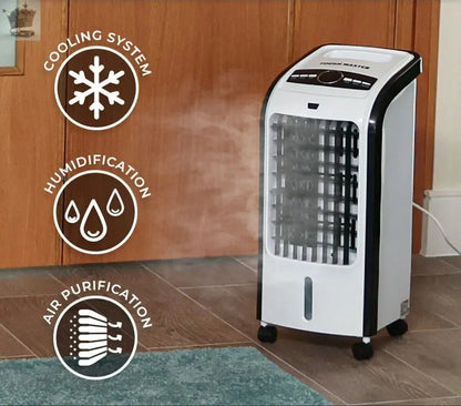 Portable Air Cooler Fan Humidifier Purifier with remote, 3L water tank & wheels Royalcart