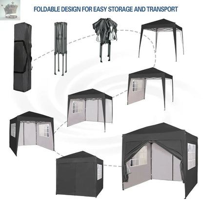 Premium 2X2m Robust Pop-up Gazebo With Side Panels Muhammad