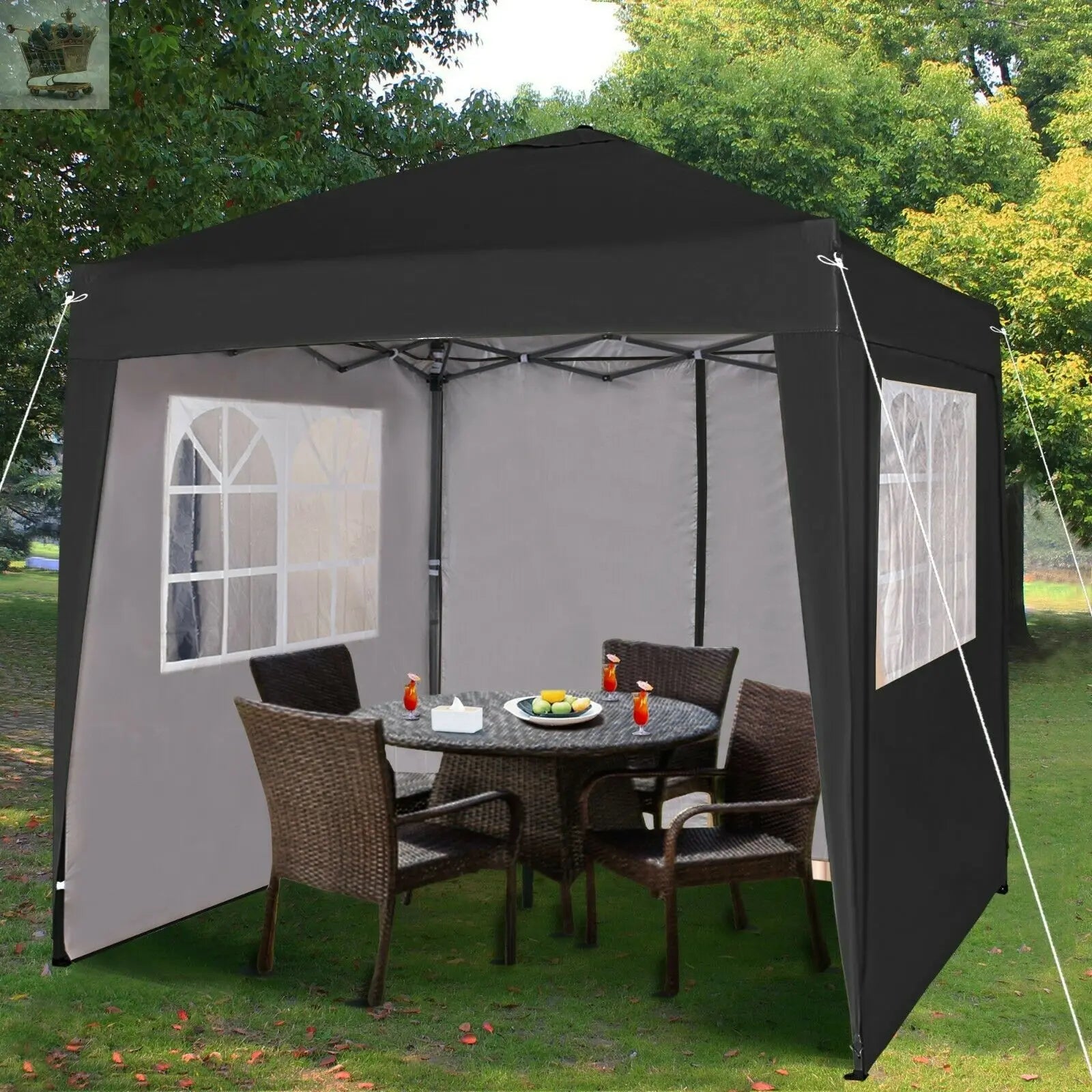 Premium 2X2m Robust Pop-up Gazebo With Side Panels Muhammad