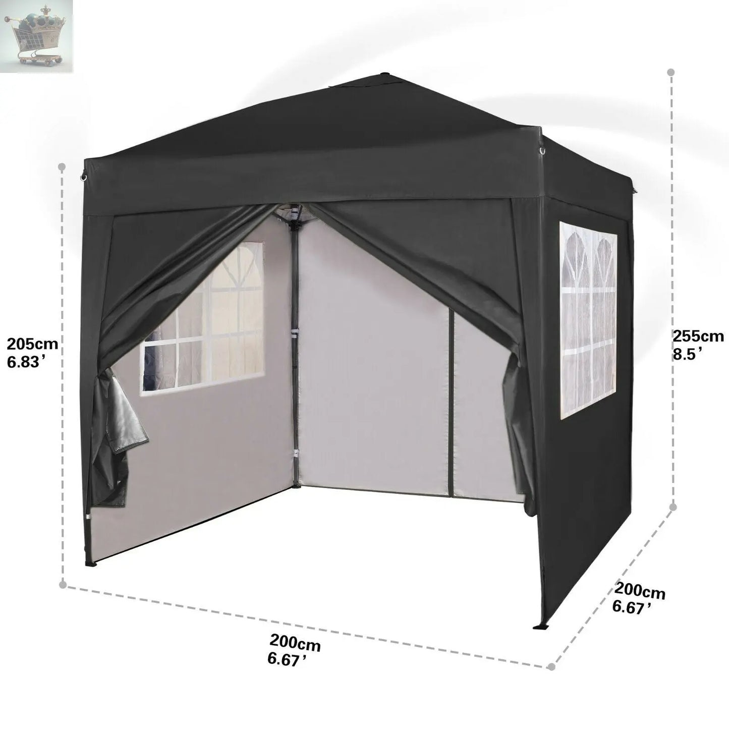 Premium 2X2m Robust Pop-up Gazebo With Side Panels Muhammad