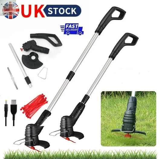 Rechargeable Electric Cordless Grass Trimmer Garden Lawn Weed Strimmer Cutter UK Royalcart