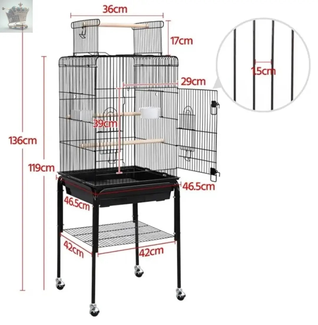 Large Bird Cage w/Rolling Stand Royalcart