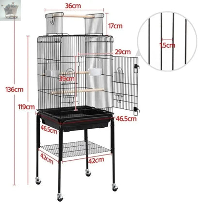 Large Bird Cage w/Rolling Stand Royalcart