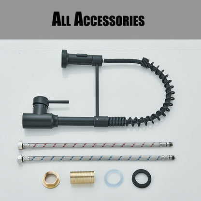 360°Chrome Spring Pull Down Kitchen Faucets Stream Spray Head Hot Cold Water Tap Stainless steel Rotation Kitchen Mixer Tap Crane