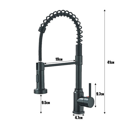 360°Chrome Spring Pull Down Kitchen Faucets Stream Spray Head Hot Cold Water Tap Stainless steel Rotation Kitchen Mixer Tap Crane