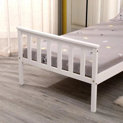 SINGLE BED PINE FRAME 3FT WHITE WOODEN SHAKER STYLE BEDROOM FURNITURE Royalcart