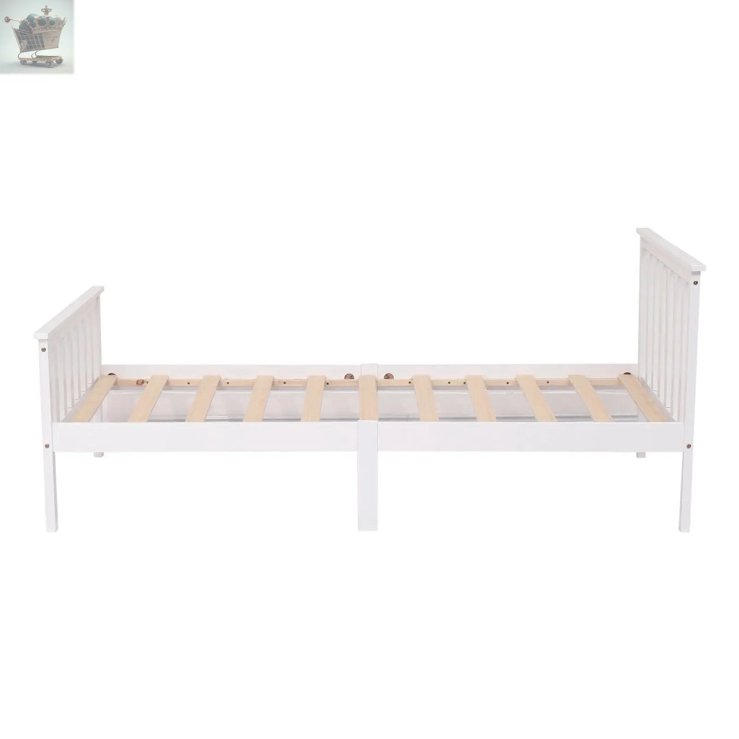 SINGLE BED PINE FRAME 3FT WHITE WOODEN SHAKER STYLE BEDROOM FURNITURE Royalcart