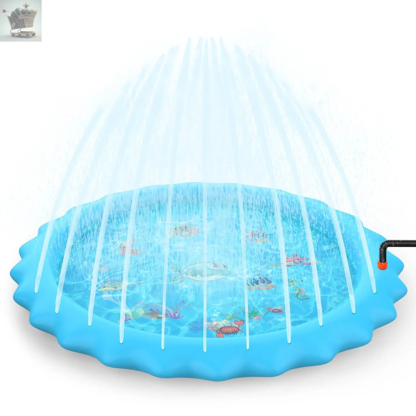 SOKA 168cm Round Inflatable Sprinkler Splash Pad Play Mat Water Summer Toy Kids Royalcart