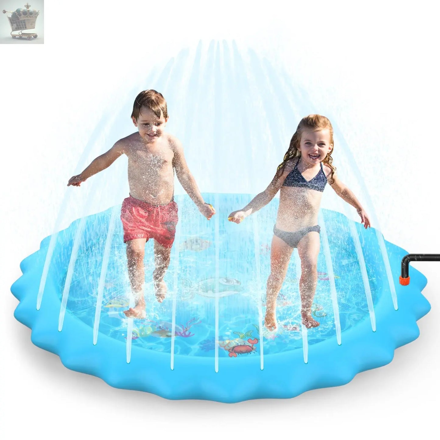 SOKA 168cm Round Inflatable Sprinkler Splash Pad Play Mat Water Summer Toy Kids Royalcart