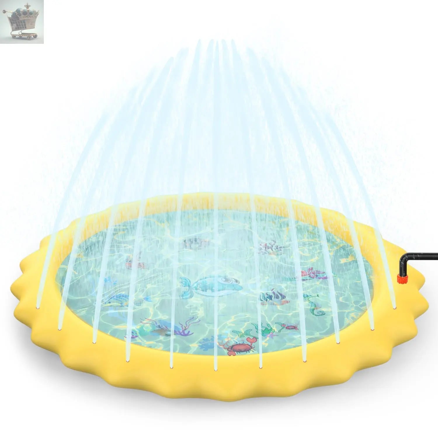 SOKA 168cm Round Inflatable Sprinkler Splash Pad Play Mat Water Summer Toy Kids Royalcart